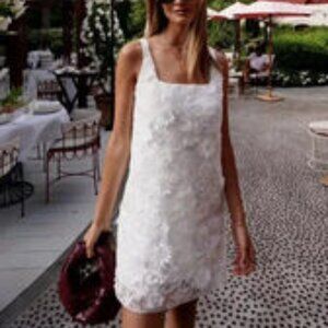 ZARA EMBROIDERED SHORT DRESS WOMAN NWT SS24 ZW COLLECTION WHITE ~ SMALL